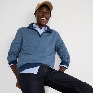 Mens Lands End Supima Cotton 1/4 Zip Pullover Lightweight Sweater Sz XL Blue